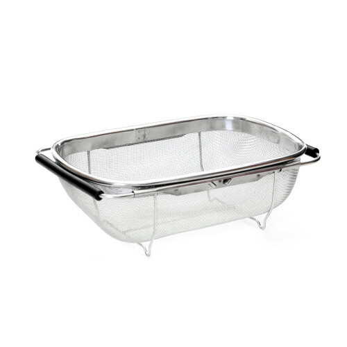 Premier Housewares Versatile Over Sink Drainer With Expandable Black Handle, Convenient Sink Dish Rack, Durable Steel Drainer 1