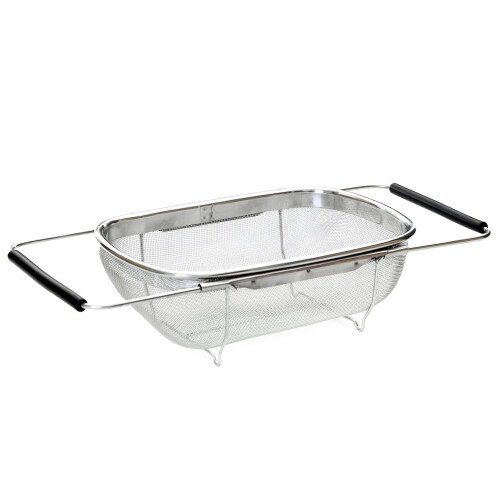 Premier Housewares Versatile Over Sink Drainer With Expandable Black Handle, Convenient Sink Dish Rack, Durable Steel Drainer 2