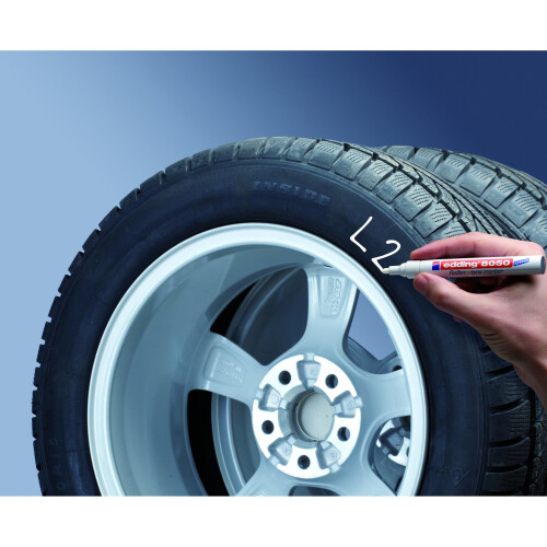 edding 8050 Tyre Marker - White [x1 on BlisterCard] 2