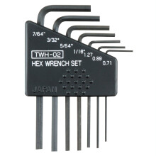 7 Piece Mini Sized Imperial (Inches) Allen Key Set, Including Sizes 0.05 1/16 5/64" 3/32" 7/64" (Small Hex Wrenches). Engineer Twh-02