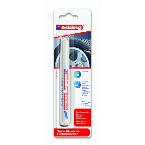 edding 8050 Tyre Marker - White [x1 on BlisterCard]