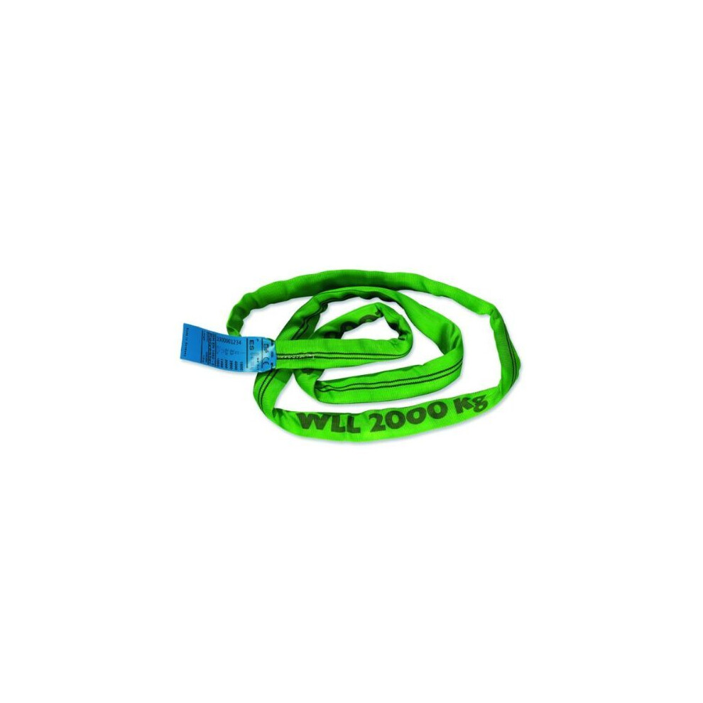 Braun 20041RS Recovery Strap Loop 2000 kg Load 4 m with 2 m Usable Length Continuous with Polyester Core Green