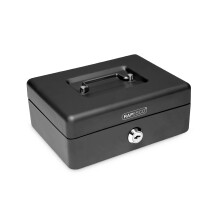 Rapesco SB0006B1 Cash Box with Keys 6 inches (15 cm), Metal - Black