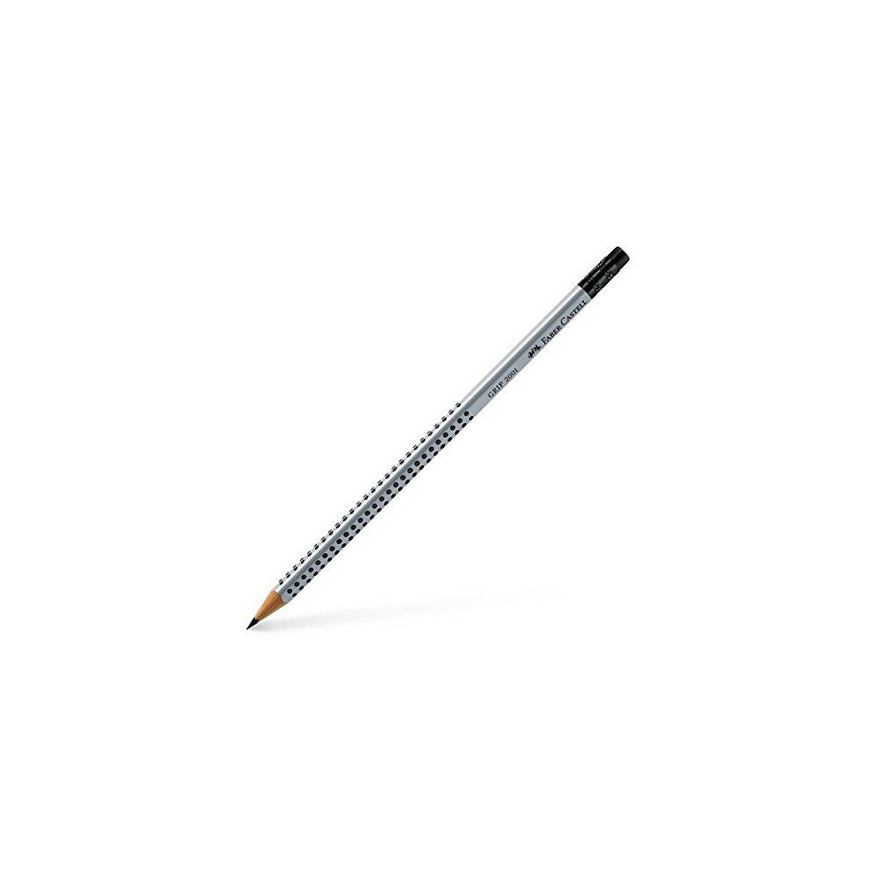 Faber-Castell Blacklead Pencil GRIP 2001 B With Eraser Tip Pack Of 12