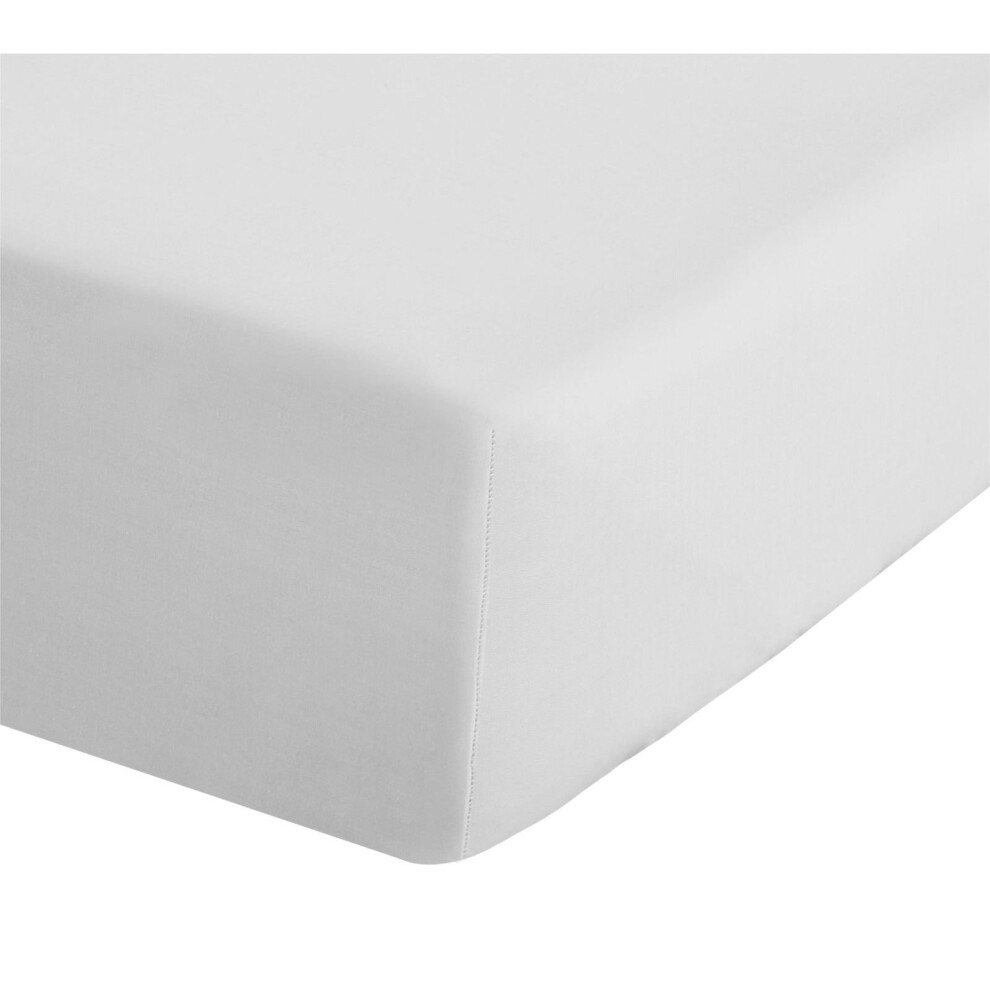 Catherine Lansfield Easy Iron Percale Single Fitted Sheet White