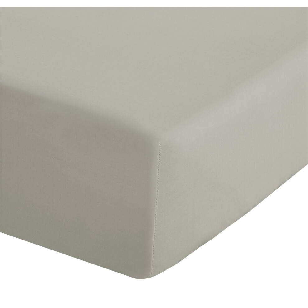 Catherine Lansfield Easy Iron Percale Single Fitted Sheet Natural