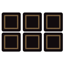 Pimpernel Classic Black Coasters - Set of 6