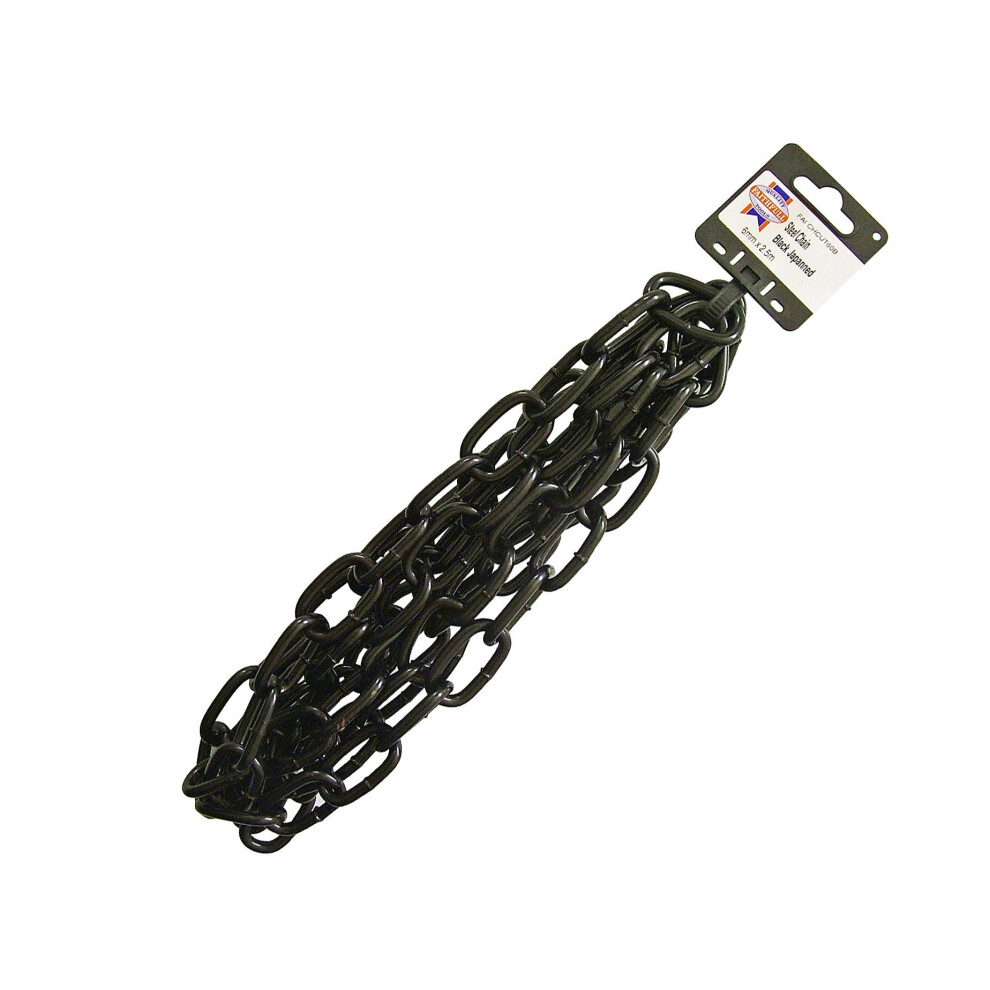 Faithfull 6mm x 2.5m Japanned Chain - Black