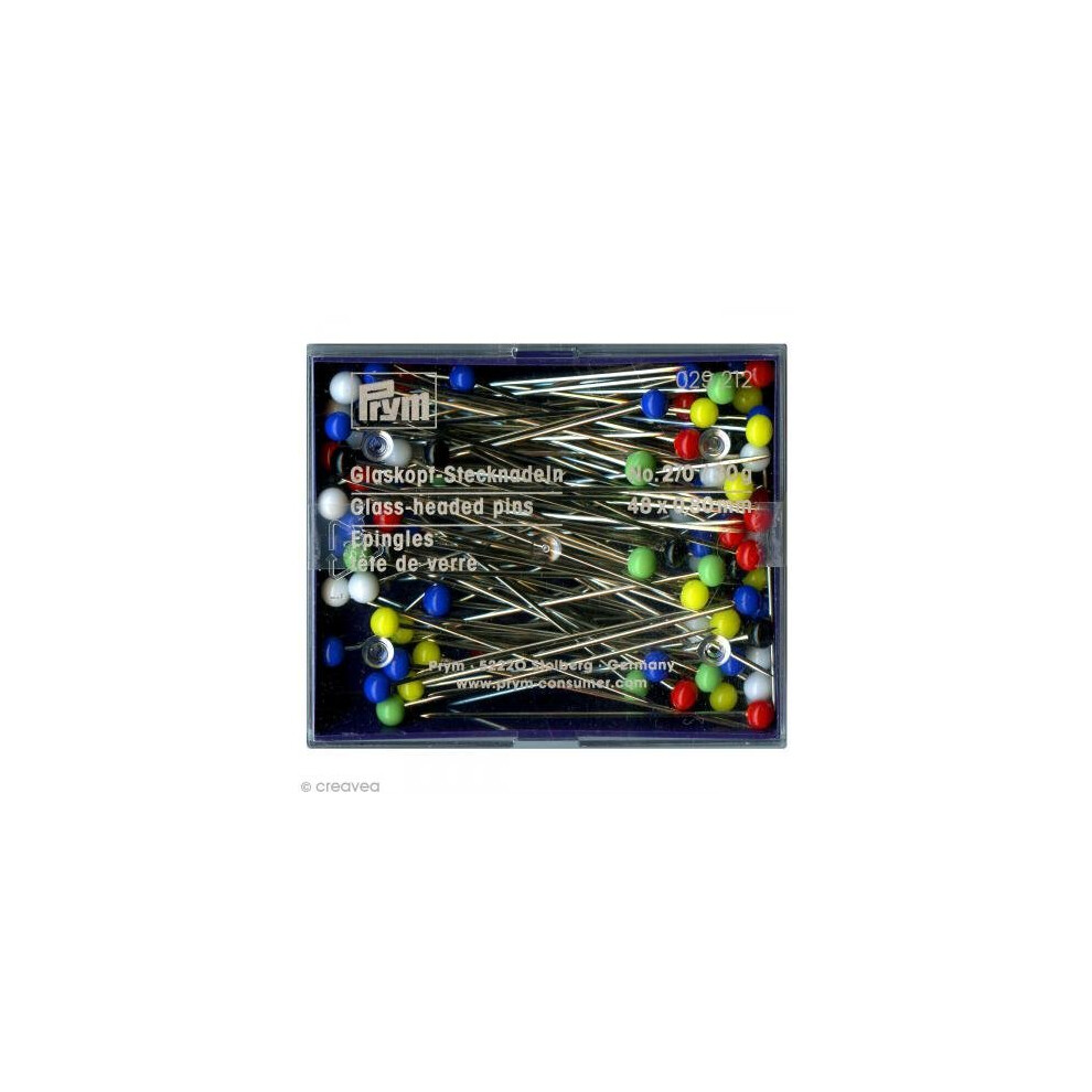 Prym 0.80 X 48 Mm 30 G Number 2 Glass-Headed Pins