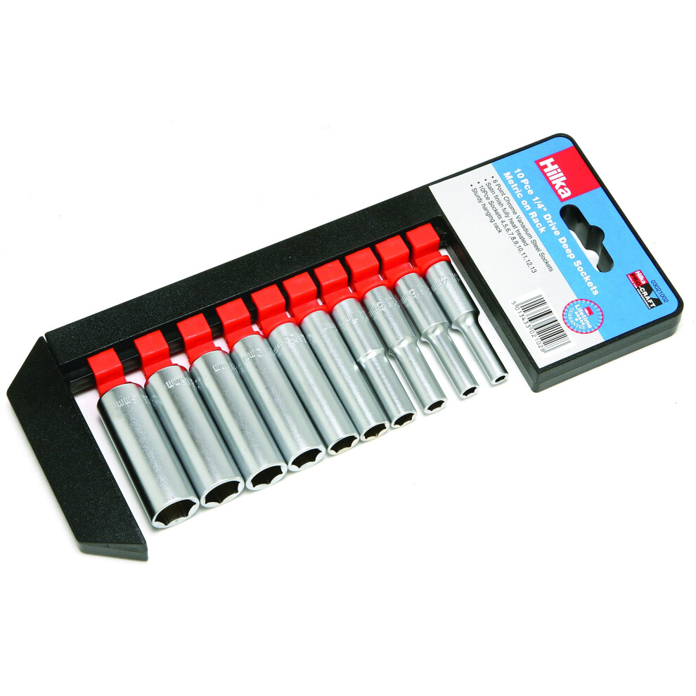 Hilka 03021002 10pce 1/4-inch Pro Craft Deep Metric Socket Set