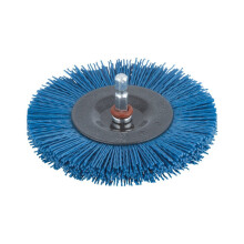 wolfcraft nylon wheel brush Ø 100 x 10 mm, hexagon shank 1/4" (6.35 mm), 2727000