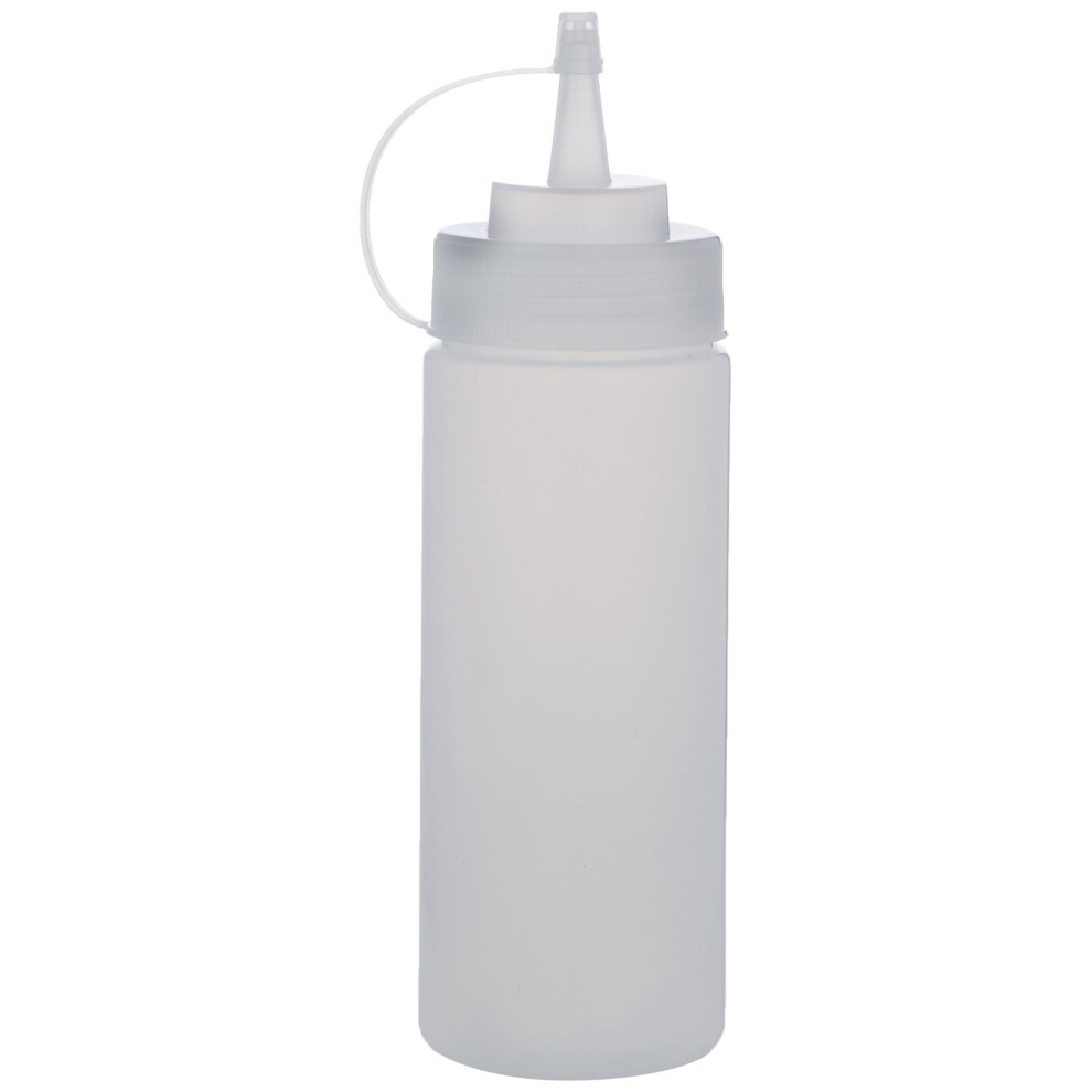 12oz Squeeze Bottle -Wide Mouth Clear Ideal for Sauce Ketchup Mustard Mayonnaise Oil Vinegar Salad Dressing