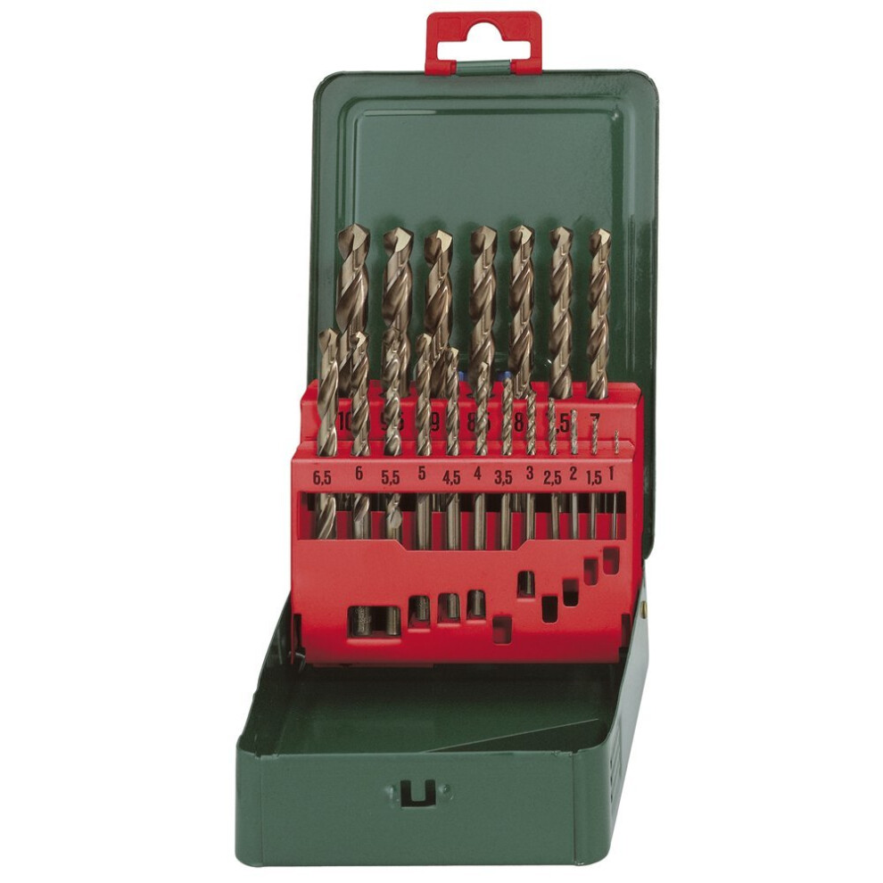 Metabo 627157000 HSS-CO Twist Drills (19 pcs.), Green, 1, Set Of 19 Pieces