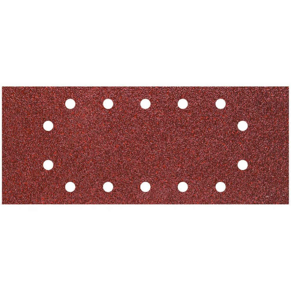 Wolfcraft 1986200 115 x 280mm Sanding Sheets with 14 Holes and Corundum 40/80/ 120-Grit