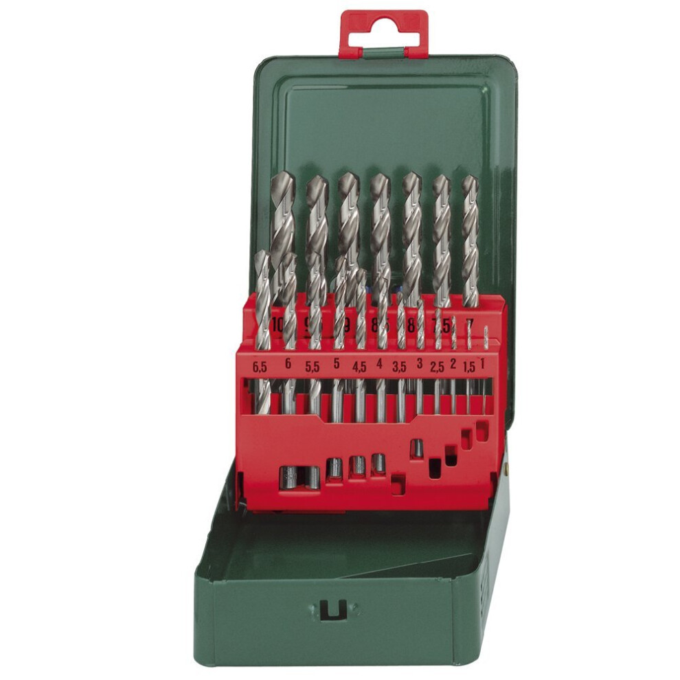 Metabo 627153000 HSS-G Twist Drills (19 pcs.), Green, One Size, Set of 19 Pieces