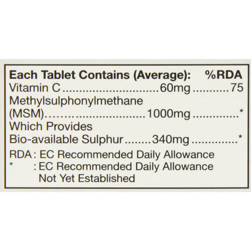 HealthAid MSM 1000mg - 90 Vegetarian Tablets 2