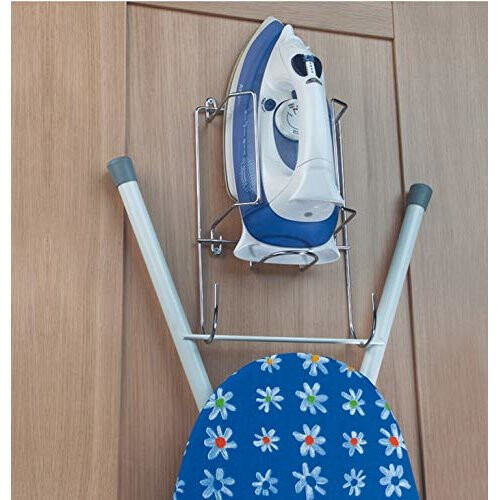Iron and Ironing Board Holder Chrome Storage Rack