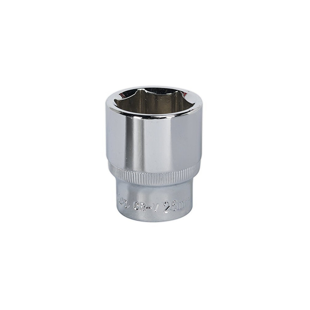 Sealey SP1226 26mm 1/2"Sq Drive Fully Polished WallDriveÂ® Socket