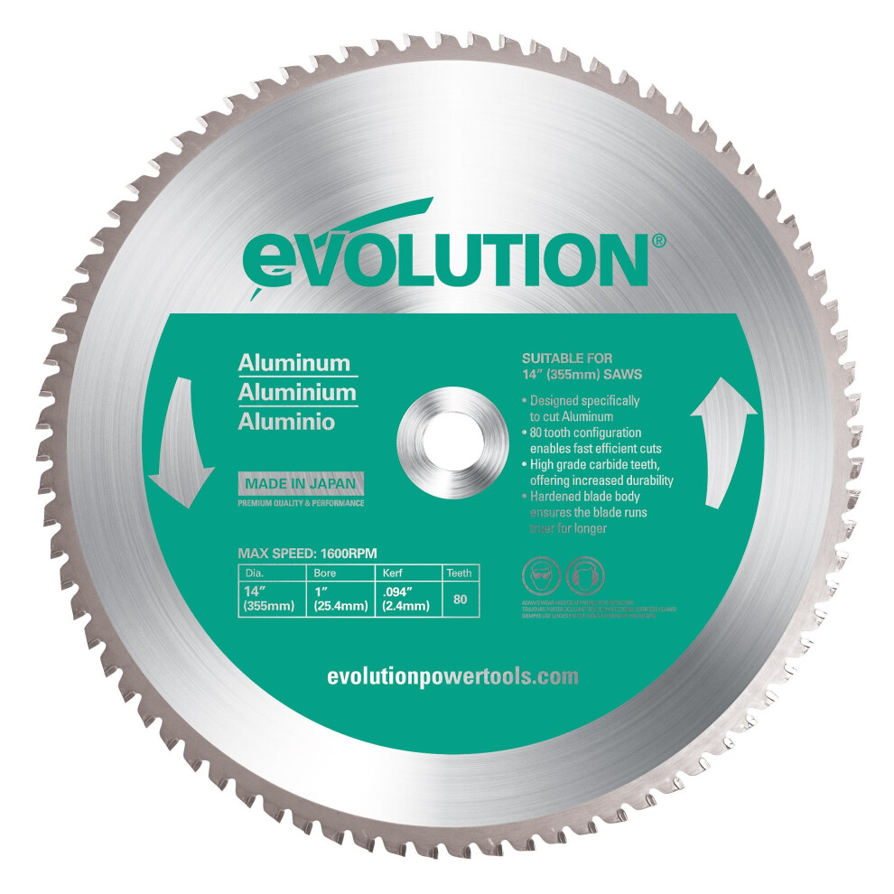 Evolution Aluminium Carbide-Tipped Blade, 355 mm
