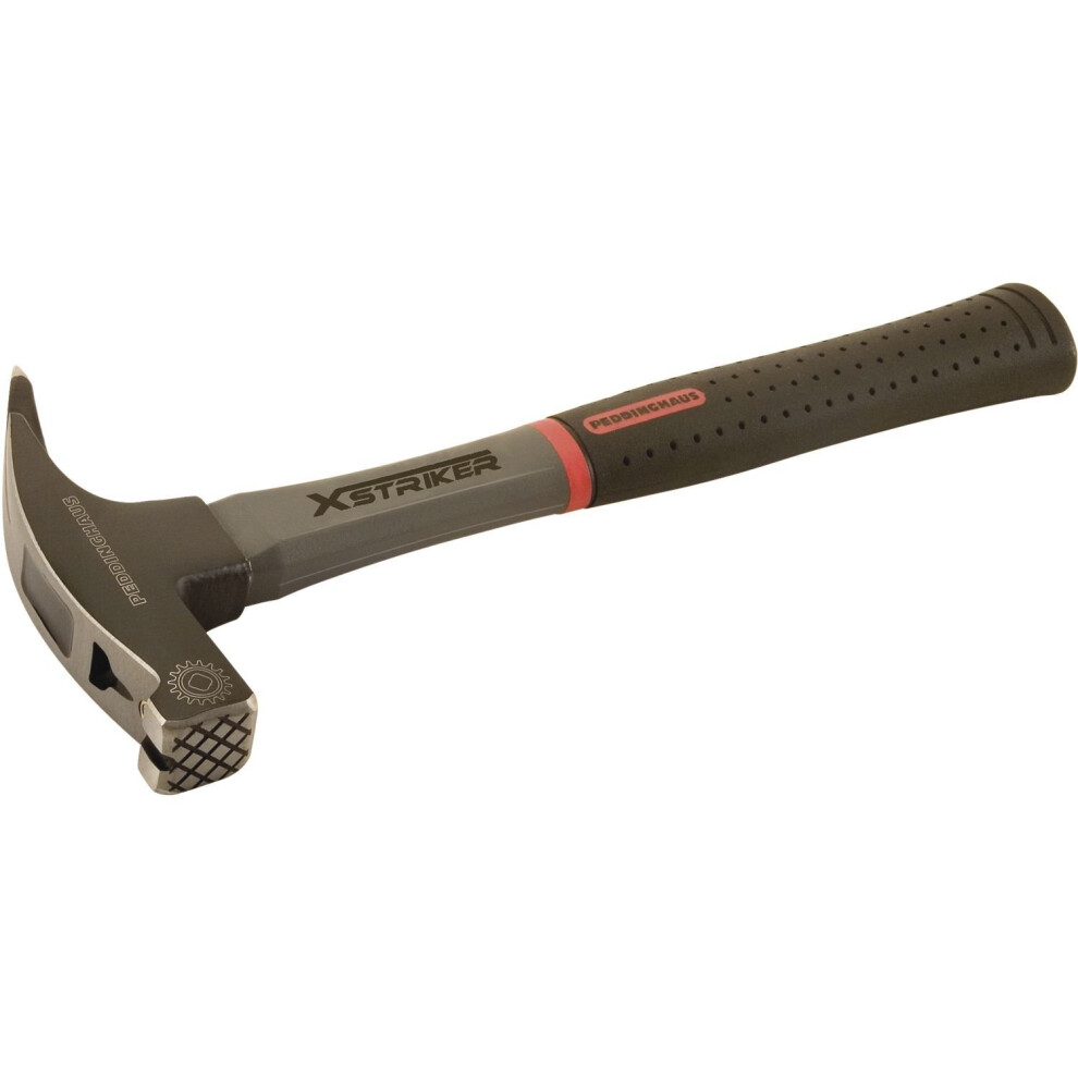 Peddinghaus 5129280001"Xstriker" Rough Face Magnetic Carpenters Hammer With Fiberglass-Handle, Black/Grey, 570 G 4016134504884