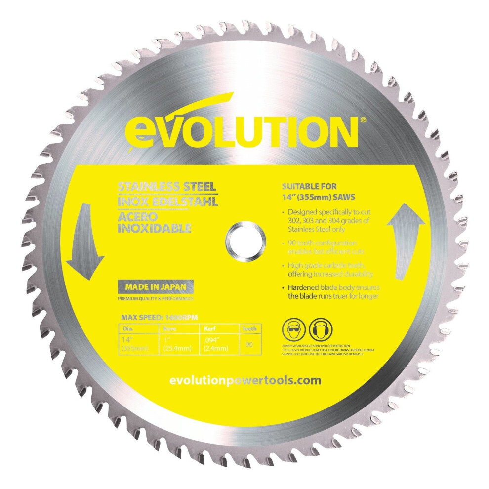 Evolution Stainless Steel Carbide-Tipped Blade, 355 mm