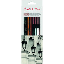 Conté Ã Paris Studio Sketching Pencil and Carre Crayon - Assorted Colours