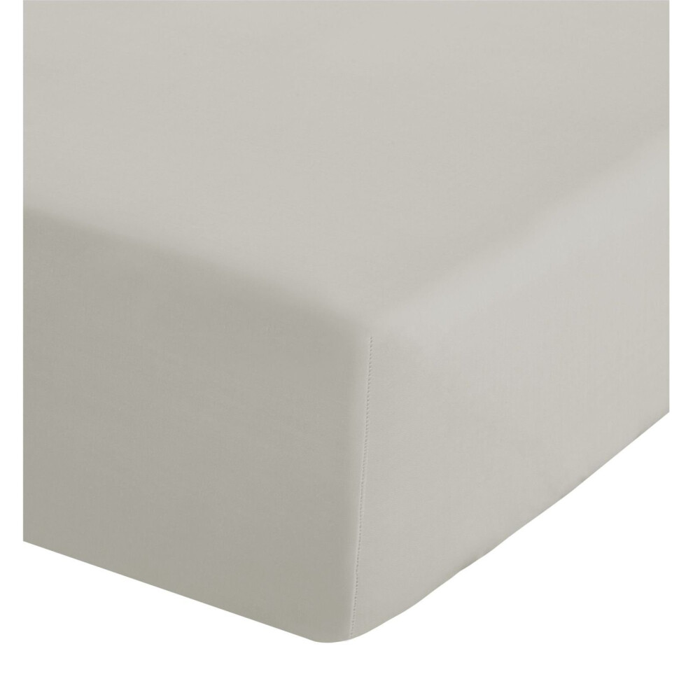 Catherine Lansfield Easy Iron Percale Single Fitted Sheet Cream