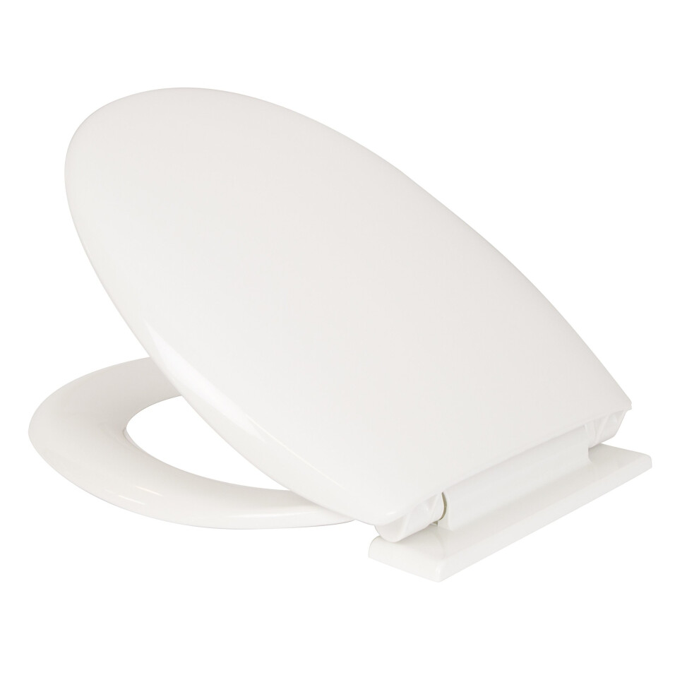 Croydex Anti-Bacterial Toilet Seat with Soft Close Hinges Made From Resilient Polypropylene, White