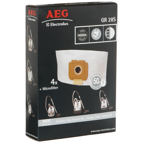 AEG Staubsaugerbeutel - MENALUX - GR28S - 5 Beutel + 1 Mikrofilter - Kompatibel mit AEG - Mischformat 1