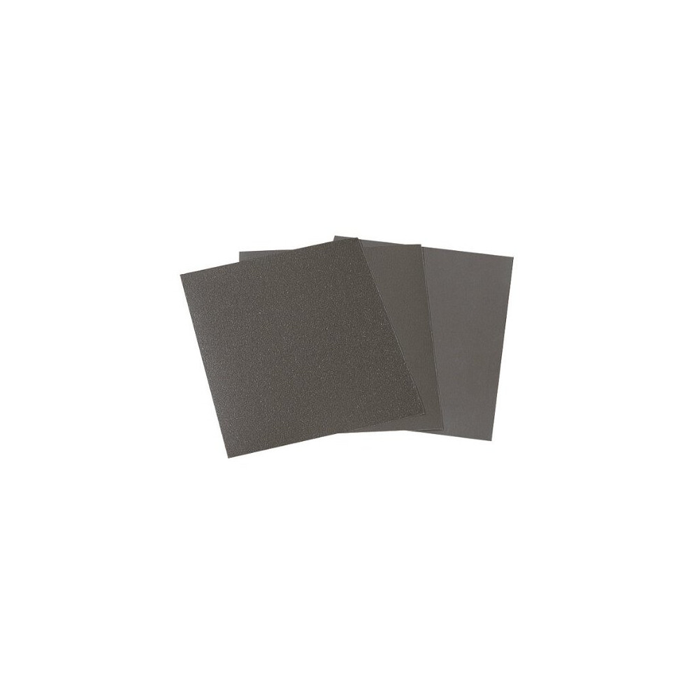 Wolfcraft 3119000 230 x 280mm Wet and Dry Sand Paper 280/400/600/1000 Grain Grit (Pack of 16)