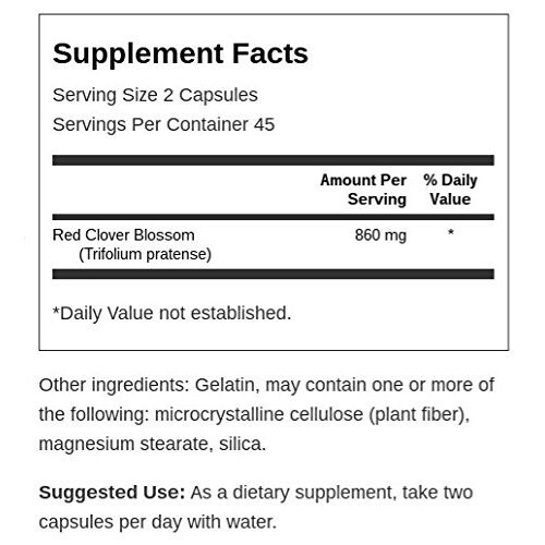 Swanson Red Clover Blossom, 430mg, 90 Capsules 2