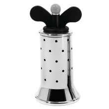Alessi B 9098 Zout-/pepermolen met polyamide vleugels zwart in 18/10 roestvrij staal spiegelgepolijst