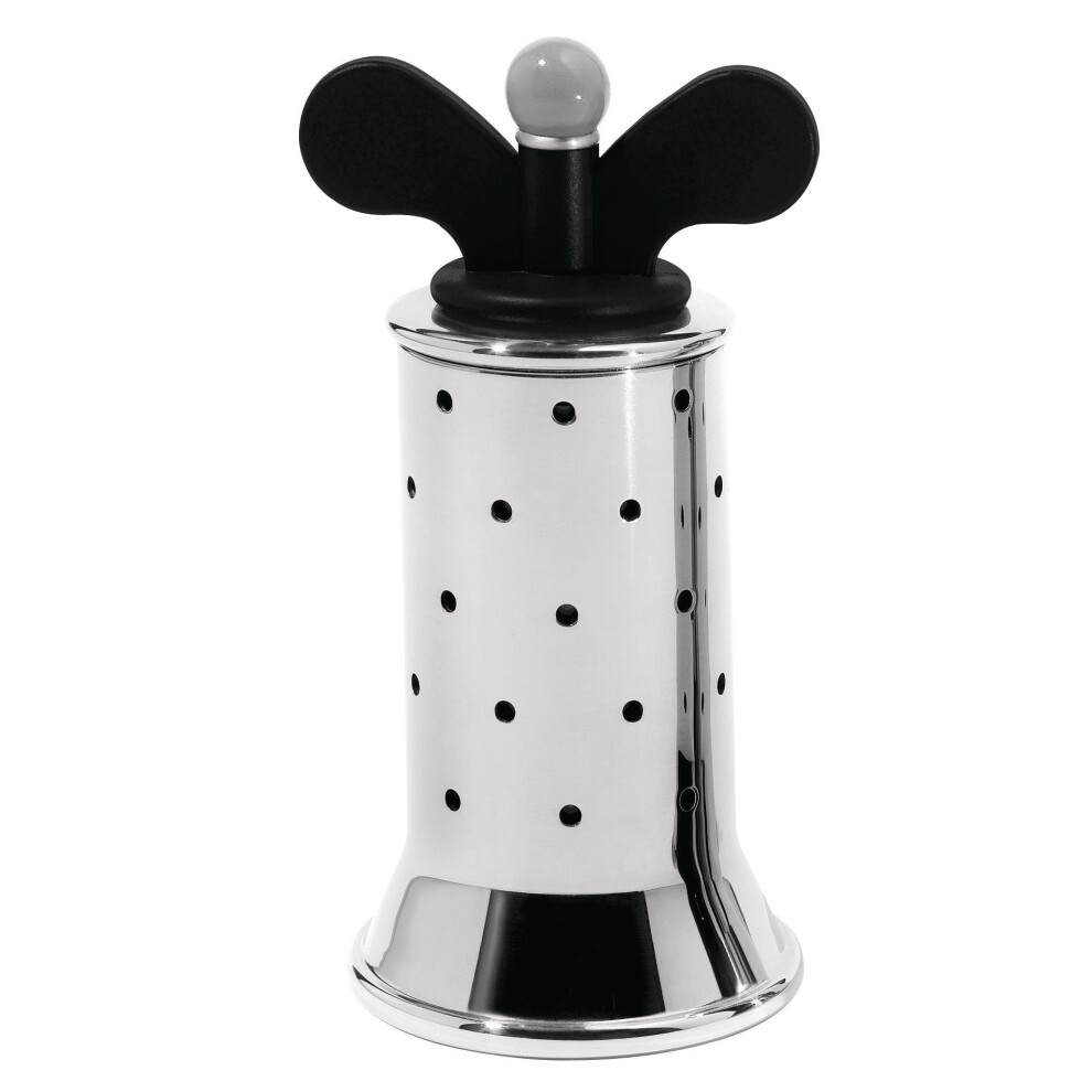 Alessi B 9098 Salt/Pepper Mill with Polyamide Wings Black in 18/10 Stainless Steel Mirror Polished