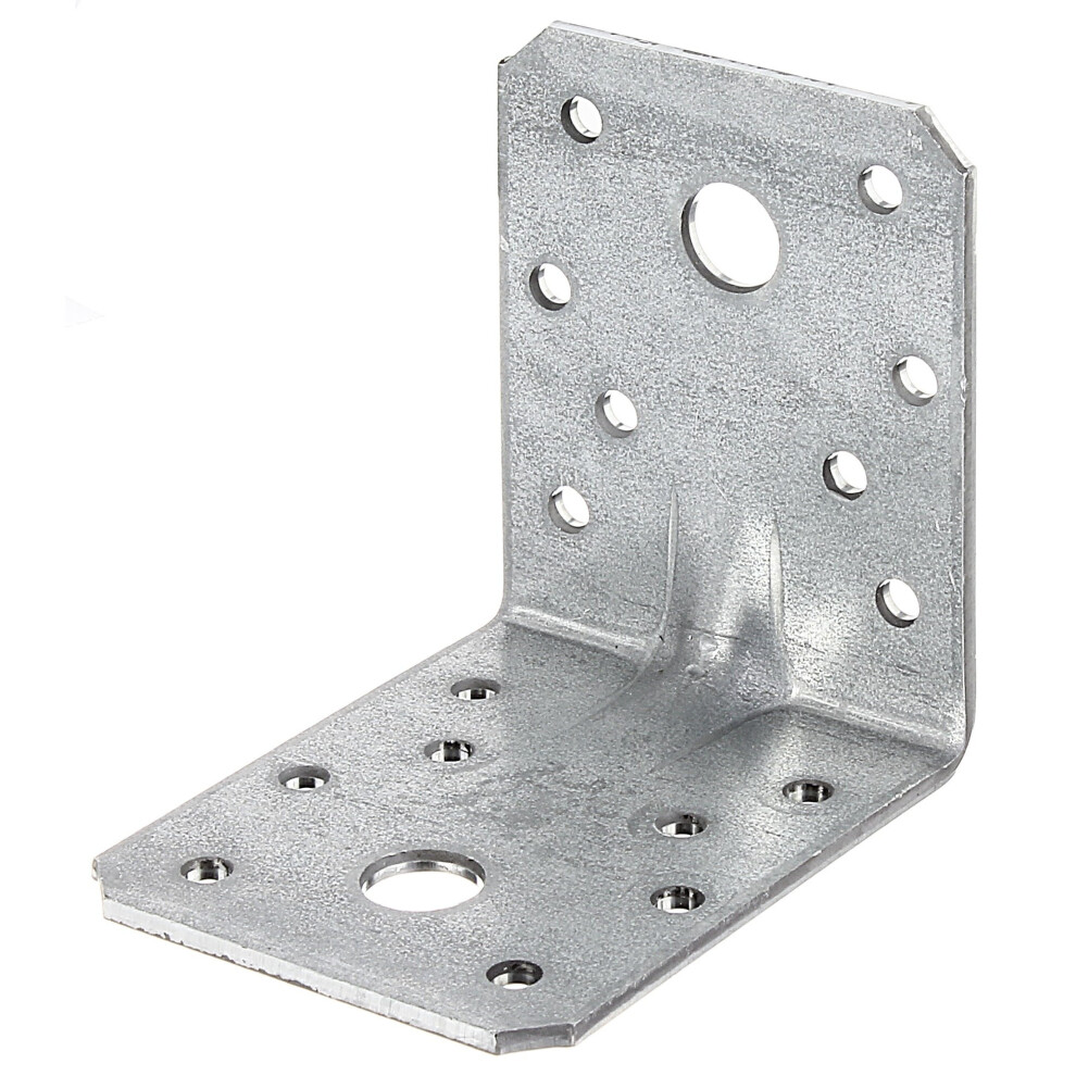 Heavy Duty Angle Connector With Ribbing Bulk Pack Sendzimir-Galvanised 70 X 70 X 55 Mm / 12 Stk. 4004338330330