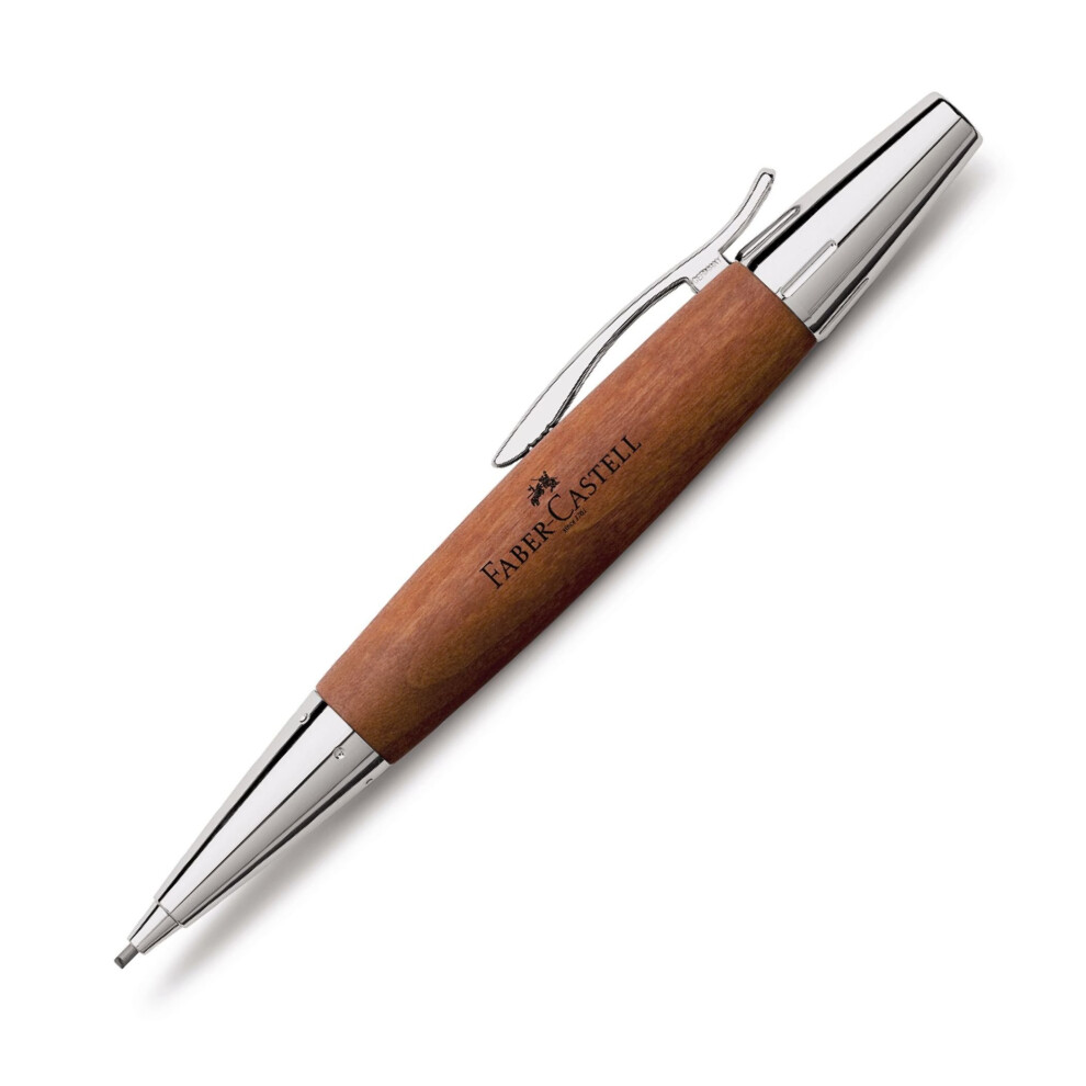 Faber-Castell 138382 PROP.PENCIL WOOD/CHROME SHINY BROWN