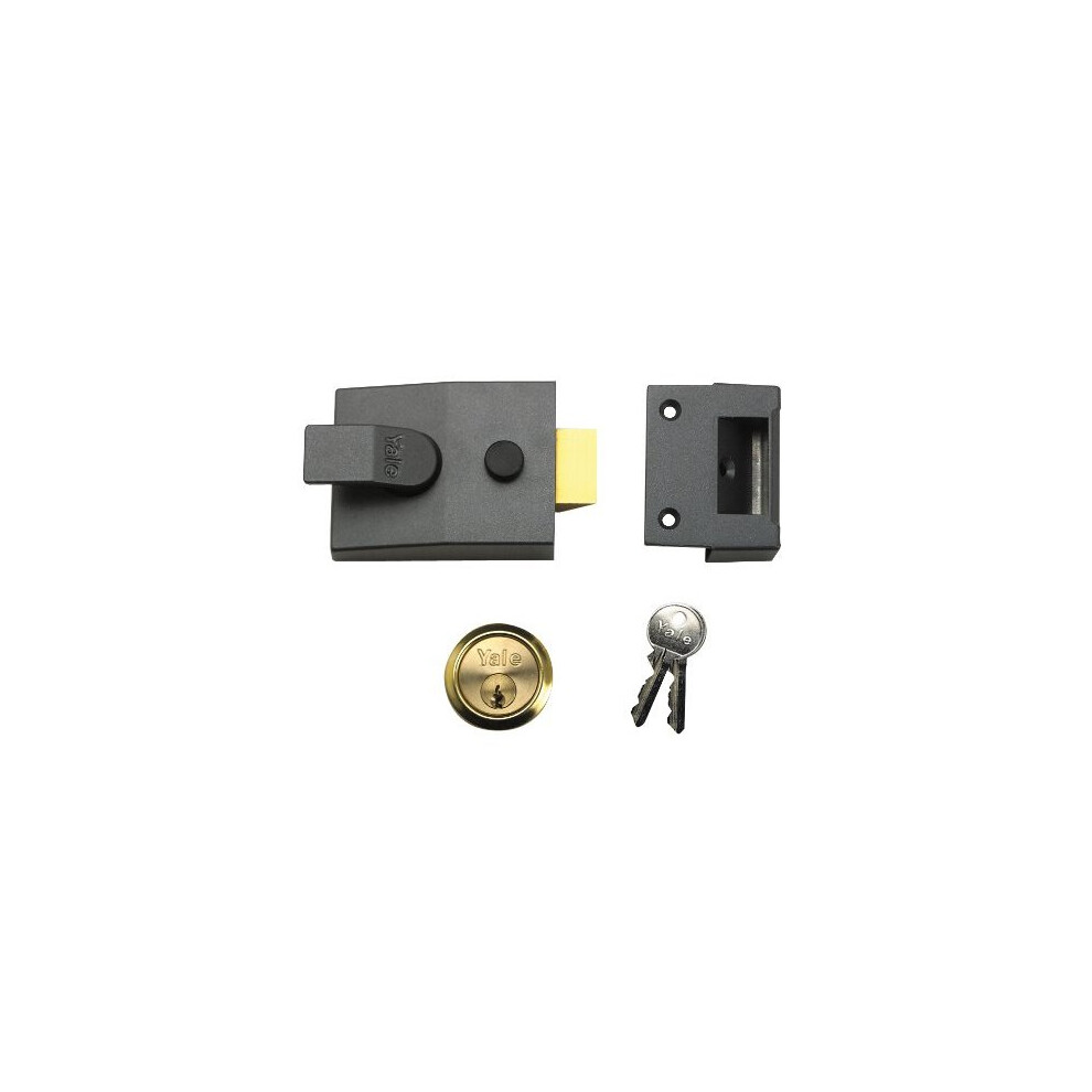 Yale Locks 89DMGPB Deadlock Nightlatch DMG Brass Cylinder 60mm Backset (Boxed)