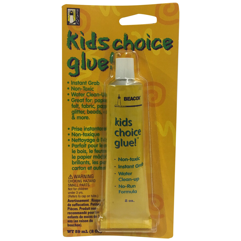 Beacon Adhesives Kids Choice Glue 59ml, Metal Tube with Screw Cap, Dries Clear, 14 x 4.5 x 3 cm