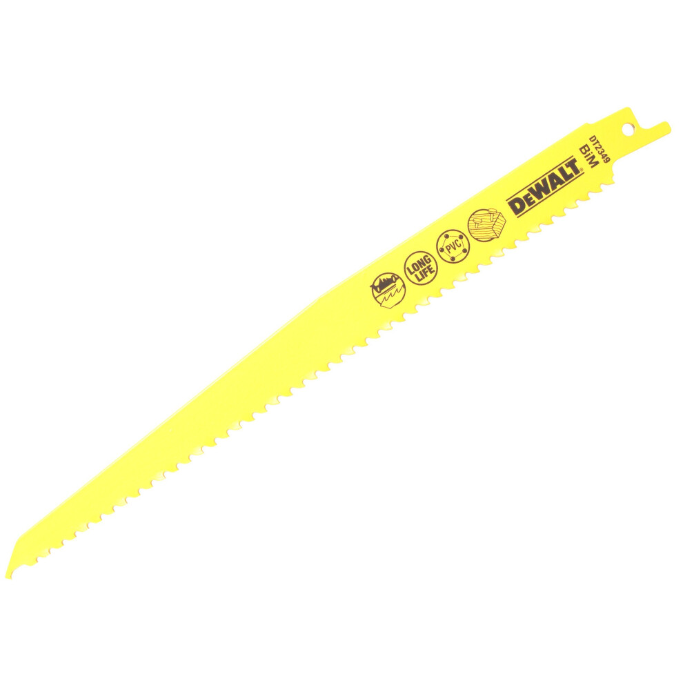DeWalt DT2349QZ 228mm Reciprocating Blade Fast Cuts Wood with Nails Plastics