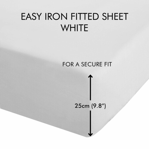 Catherine Lansfield Catherine Lansfield Easy Iron Percale Double Fitted Sheet White 1