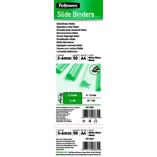 Fellowes Fellowes Relido 53831 Round Spine for Presentation Binding without Machine White (Pack of 50) 1