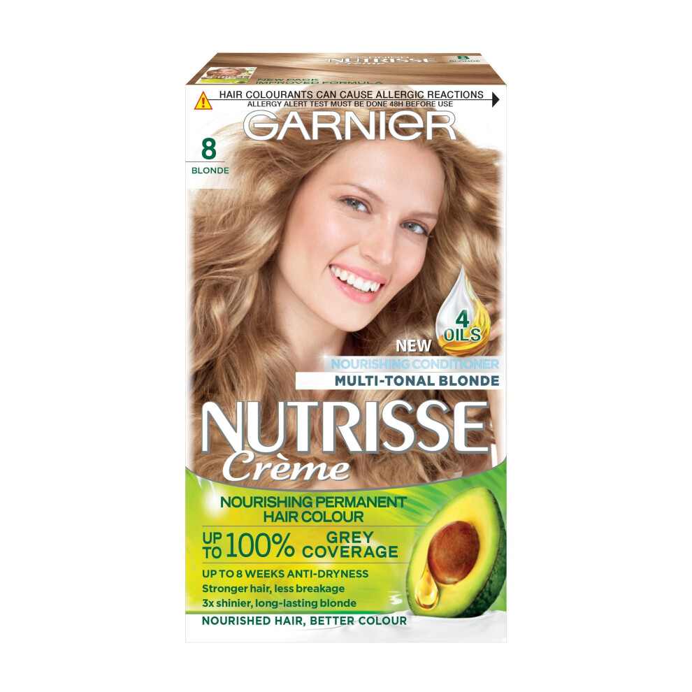 Garnier Grey Nutrisse 8 Blonde Permanent Hair Dye