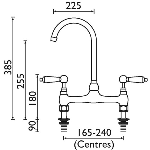 Bristan Bristan RS DSM C Renaissance Deck Sink Mixer, Chrome 2
