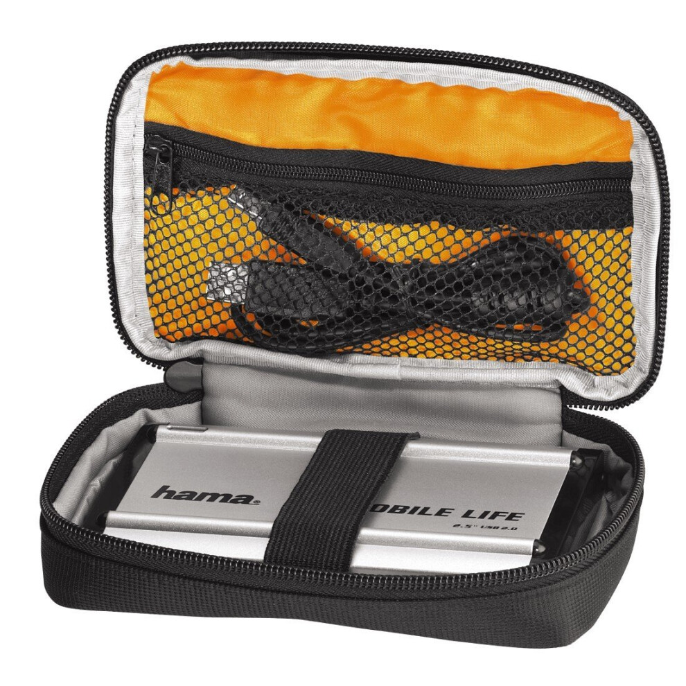 Hama | Black Bird | HDD Case, 2.5" | Travel Case for 2.5 inch Hard Drives and SSD, Integrated Cable Compartment, Inner Dimensions: 9 x 15 x 3 cm |...