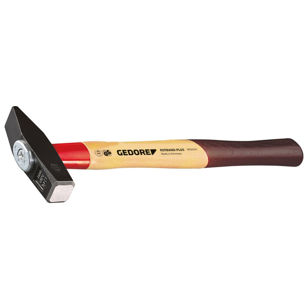 Gedore 600H-500 500 g"Rotband" Hickory Engineers' Hammer - Brown/Red/Bordeaux-image-OPC-PPHNSD-NEW
