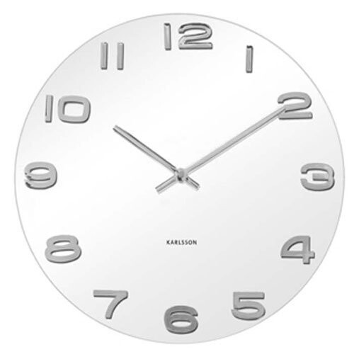 Karlsson Karlsson Vintage Round Glass Wall Clock, White 1