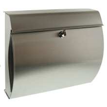 BURG-WÄCHTER Stainless Steel Letterbox With Integrated Newspaper Compartment, A4 Throw-in Format, EU Norm EN 13724, Verona 3844 ES