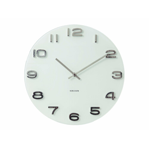 Karlsson Karlsson Vintage Round Glass Wall Clock, White