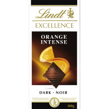 Lindt Excellence Orange Dark Chocolate Bar, 100 g - Pack of 4