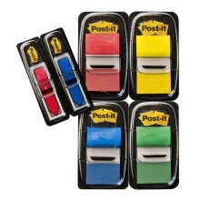 Post-it I680-P6 Index Value Pack includes 25mm x 43.2mm Flags - Blue/Red/ Green/Yellow (200 Sheets)/ Trial Pack of Post-it Index Arrows