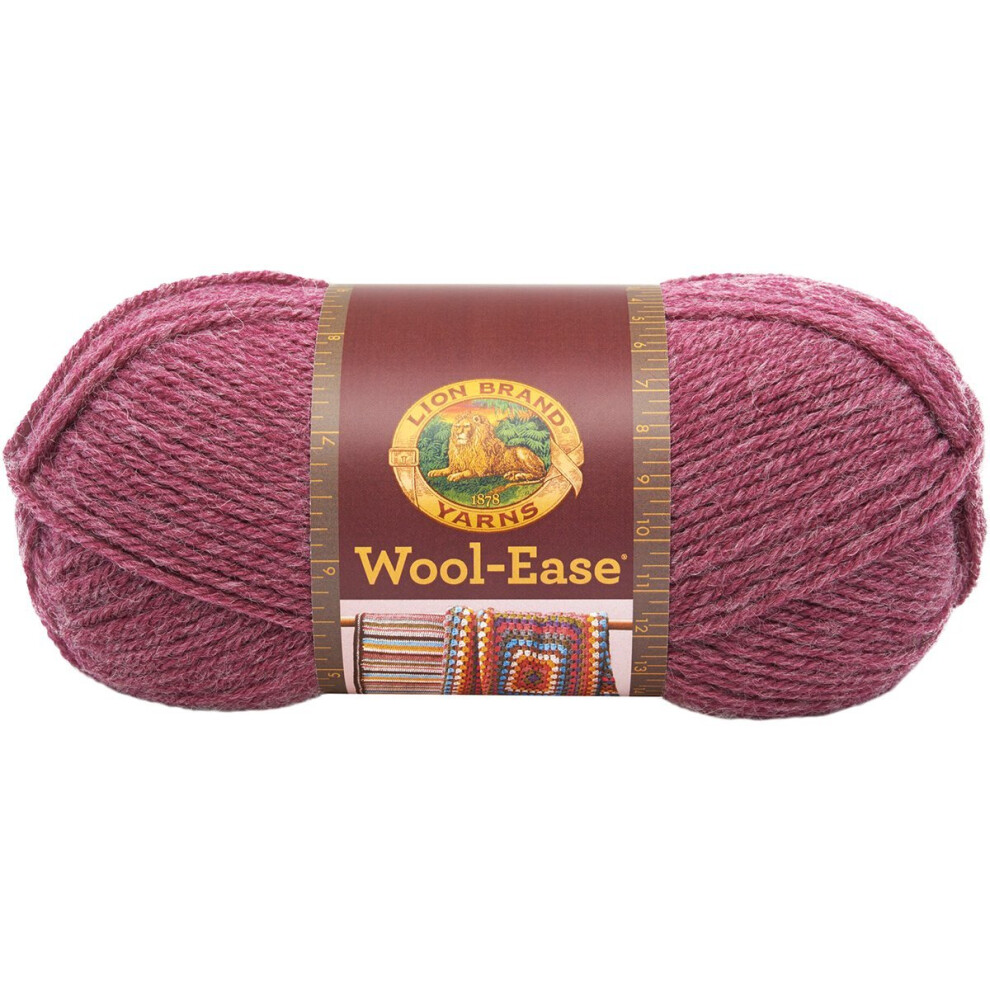 Lion Brand Yarn Company 1-Piece Wool-Ease Yarn, Dark Rose Heather